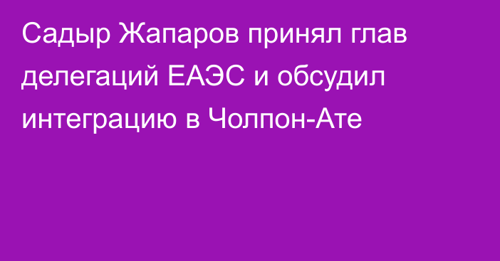 Садыр Жапаров принял глав делегаций ЕАЭС и обсудил интеграцию в Чолпон-Ате