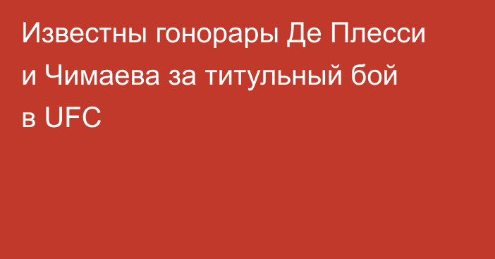 Известны гонорары Де Плесси и Чимаева за титульный бой в UFC