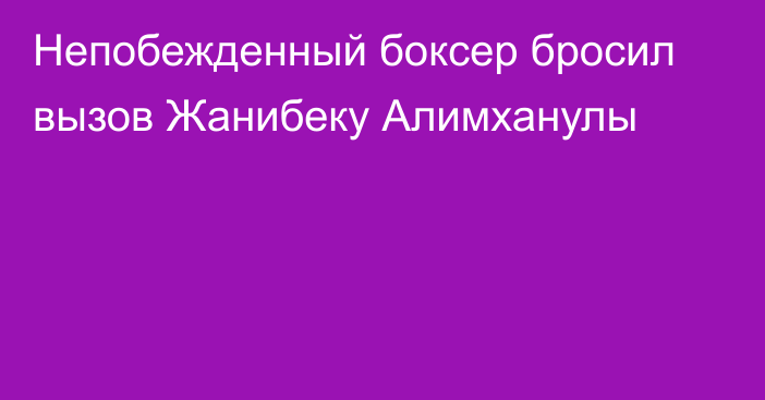 Непобежденный боксер бросил вызов Жанибеку Алимханулы
