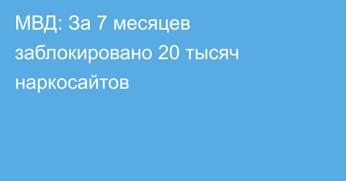 МВД: За 7 месяцев заблокировано 20 тысяч наркосайтов
