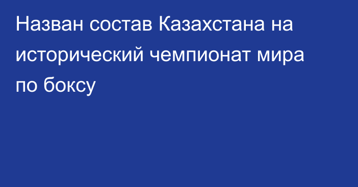 Назван состав Казахстана на исторический чемпионат мира по боксу