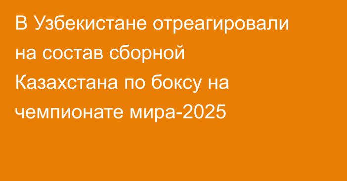 В Узбекистане отреагировали на состав сборной Казахстана по боксу на чемпионате мира-2025