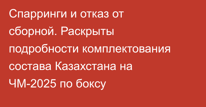 Спарринги и отказ от сборной. Раскрыты подробности комплектования состава Казахстана на ЧМ-2025 по боксу