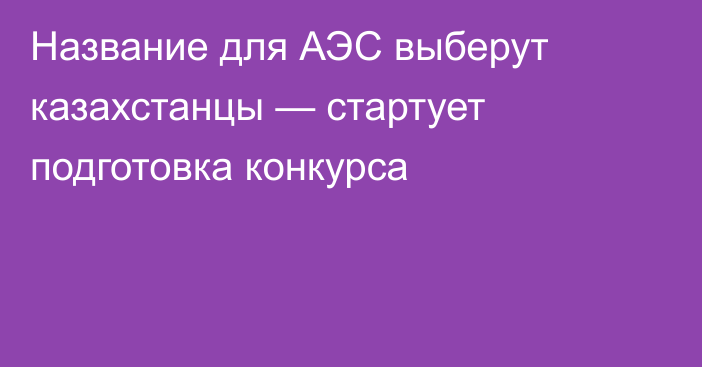 Название для АЭС выберут казахстанцы — стартует подготовка конкурса