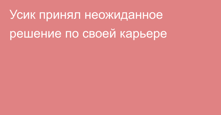 Усик принял неожиданное решение по своей карьере
