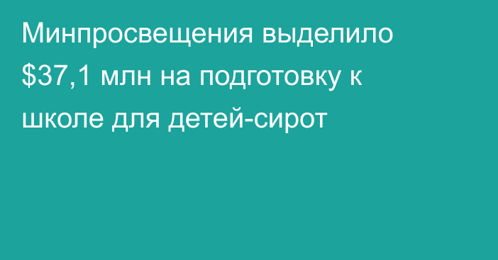 Минпросвещения выделило $37,1 млн на подготовку к школе для детей-сирот