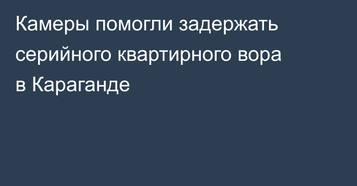 Камеры помогли задержать серийного квартирного вора в Караганде