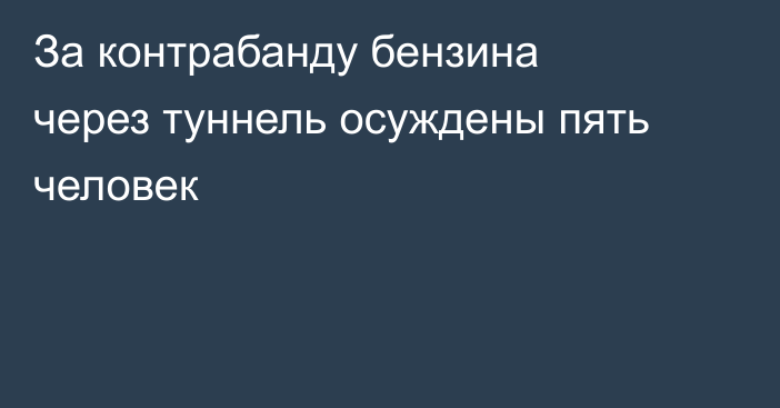 За контрабанду бензина через туннель осуждены пять человек
