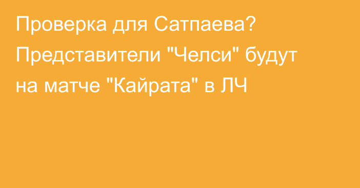 Проверка для Сатпаева? Представители 
