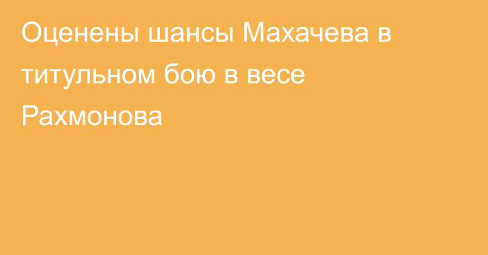 Оценены шансы Махачева в титульном бою в весе Рахмонова