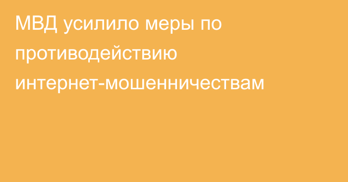 МВД усилило меры по противодействию интернет-мошенничествам