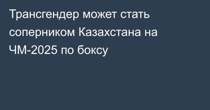 Трансгендер может стать соперником Казахстана на ЧМ-2025 по боксу