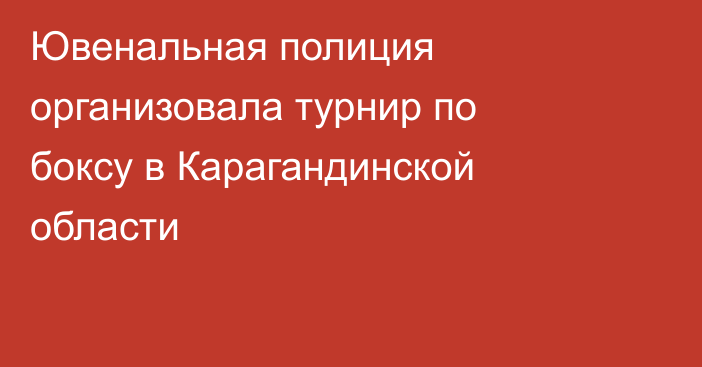 Ювенальная полиция организовала турнир по боксу в Карагандинской области