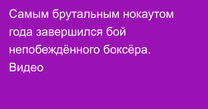 Самым брутальным нокаутом года завершился бой непобеждённого боксёра. Видео