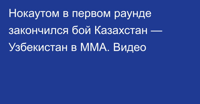 Нокаутом в первом раунде закончился бой Казахстан — Узбекистан в ММА. Видео