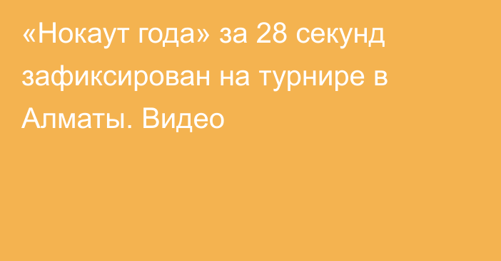 «Нокаут года» за 28 секунд зафиксирован на турнире в Алматы. Видео