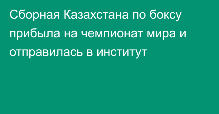 Сборная Казахстана по боксу прибыла на чемпионат мира и отправилась в институт