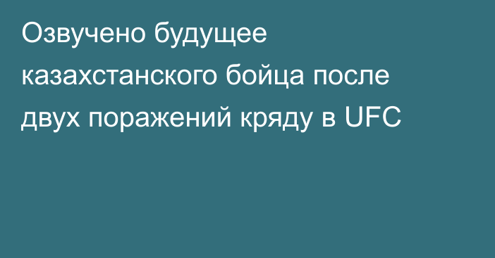Озвучено будущее казахстанского бойца после двух поражений кряду в UFC