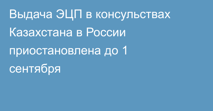 Выдача ЭЦП в консульствах Казахстана в России приостановлена до 1 сентября