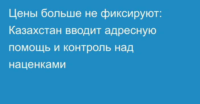 Цены больше не фиксируют: Казахстан вводит адресную помощь и контроль над наценками