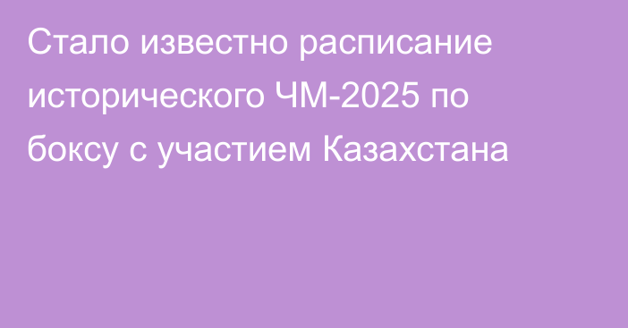Стало известно расписание исторического ЧМ-2025 по боксу с участием Казахстана