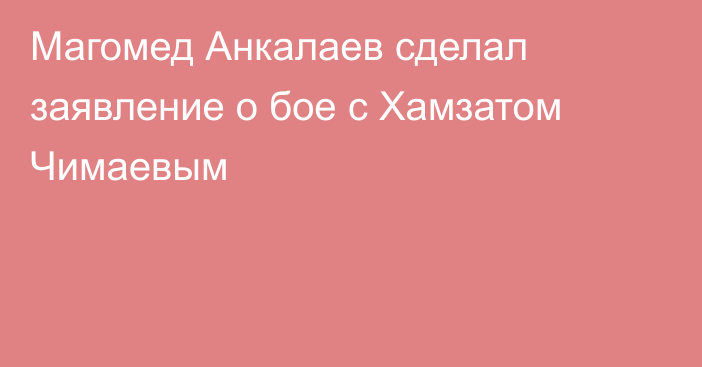Магомед Анкалаев сделал заявление о бое с Хамзатом Чимаевым