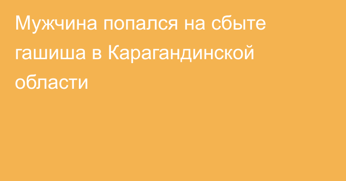 Мужчина попался на сбыте гашиша в Карагандинской области
