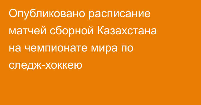 Опубликовано расписание матчей сборной Казахстана на чемпионате мира по следж-хоккею