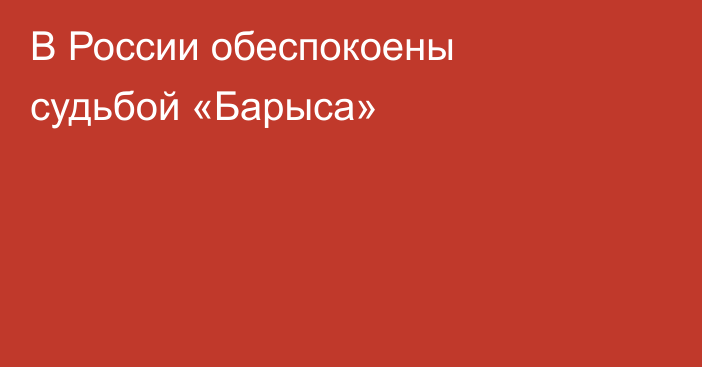 В России обеспокоены судьбой «Барыса»