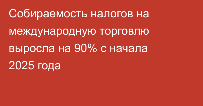 Собираемость налогов на международную торговлю выросла на 90% с начала 2025 года