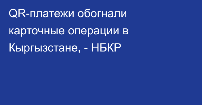 QR-платежи обогнали карточные операции в Кыргызстане, - НБКР