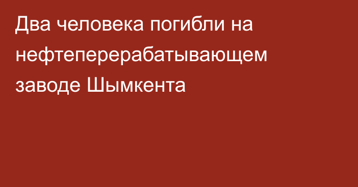 Два человека погибли на нефтеперерабатывающем заводе Шымкента