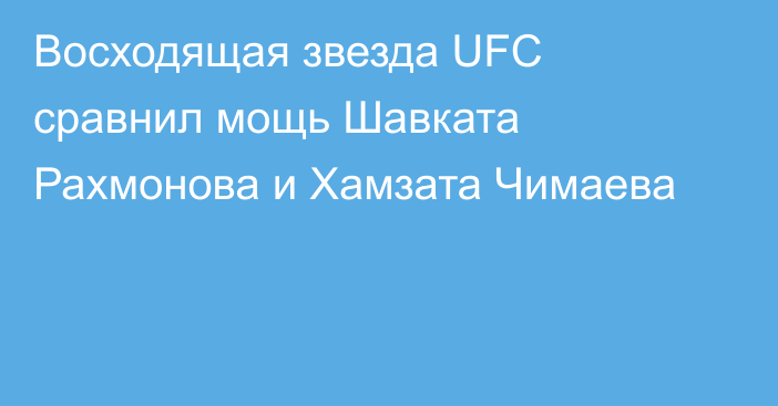 Восходящая звезда UFC сравнил мощь Шавката Рахмонова и Хамзата Чимаева