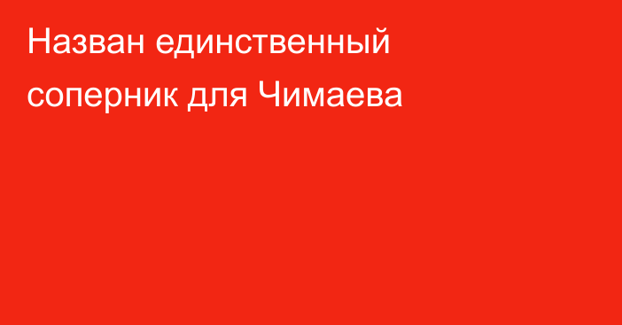 Назван единственный соперник для Чимаева