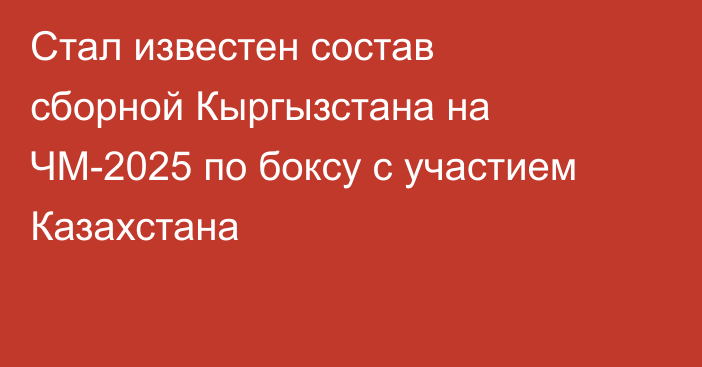 Стал известен состав сборной Кыргызстана на ЧМ-2025 по боксу с участием Казахстана