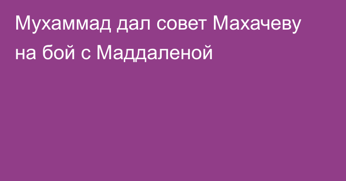 Мухаммад дал совет Махачеву на бой с Маддаленой