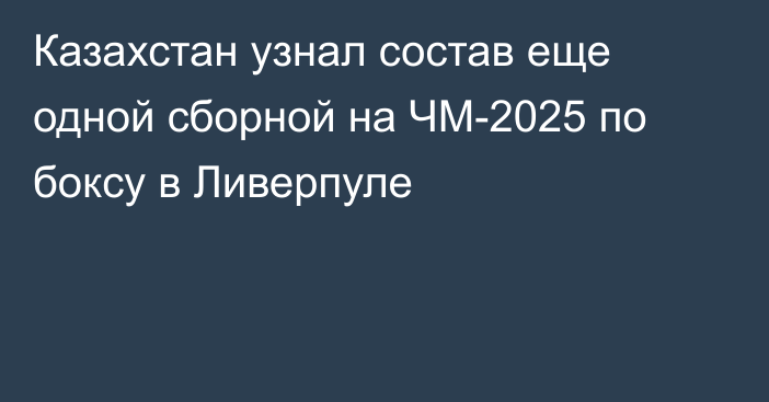 Казахстан узнал состав еще одной сборной на ЧМ-2025 по боксу в Ливерпуле