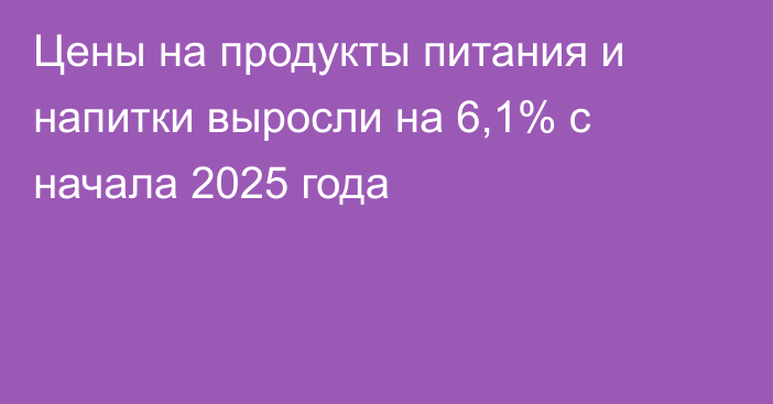 Цены на продукты питания и напитки выросли на 6,1% с начала 2025 года