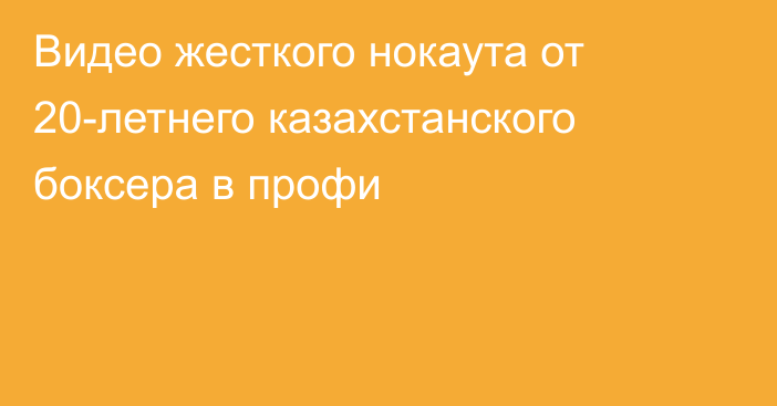 Видео жесткого нокаута от 20-летнего казахстанского боксера в профи