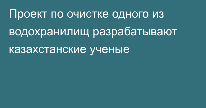 Проект по очистке одного из водохранилищ разрабатывают казахстанские ученые