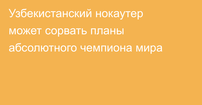 Узбекистанский нокаутер может сорвать планы абсолютного чемпиона мира