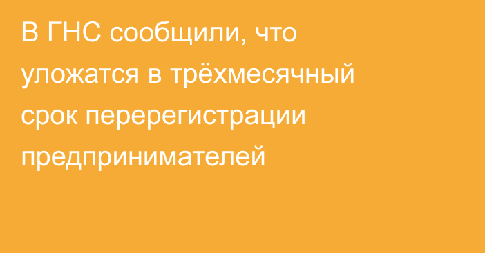 В ГНС сообщили, что уложатся в трёхмесячный срок перерегистрации предпринимателей