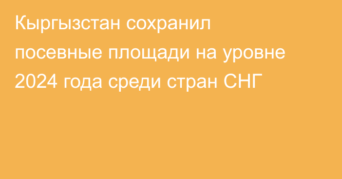 Кыргызстан сохранил посевные площади на уровне 2024 года среди стран СНГ