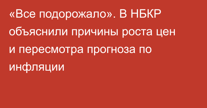 «Все подорожало». В НБКР объяснили причины роста цен и пересмотра прогноза по инфляции