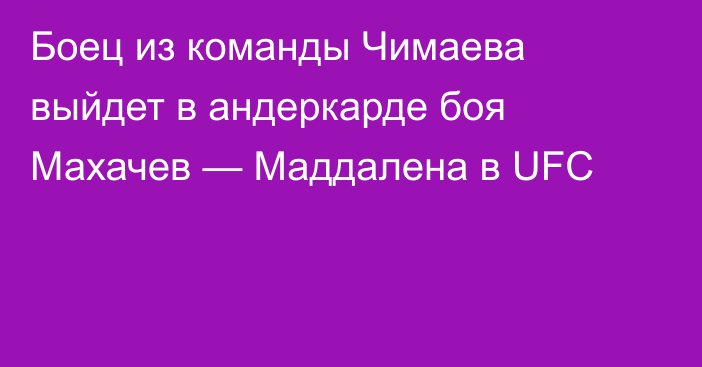 Боец из команды Чимаева выйдет в андеркарде боя Махачев — Маддалена в UFC