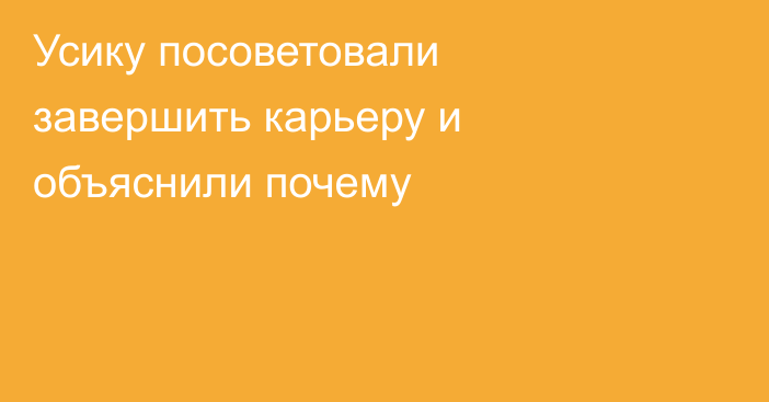 Усику посоветовали завершить карьеру и объяснили почему