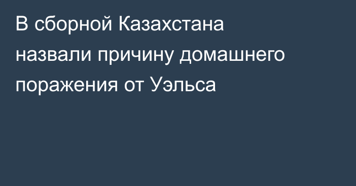 В сборной Казахстана назвали причину домашнего поражения от Уэльса