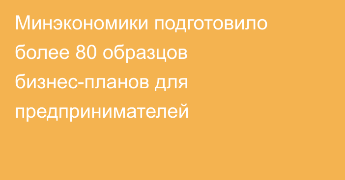Минэкономики подготовило более 80 образцов бизнес-планов для предпринимателей