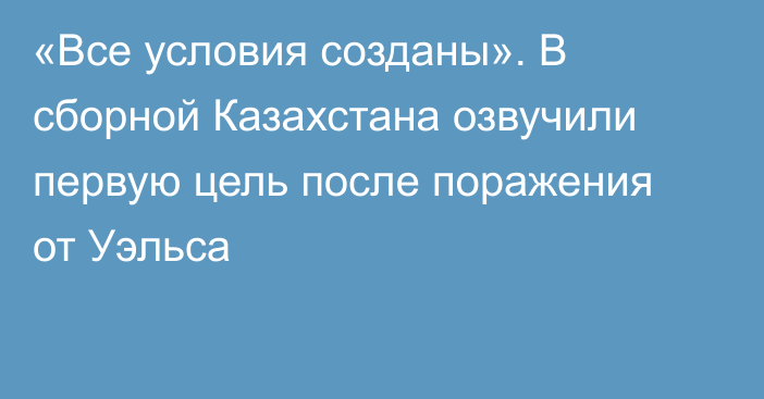 «Все условия созданы». В сборной Казахстана озвучили первую цель после поражения от Уэльса