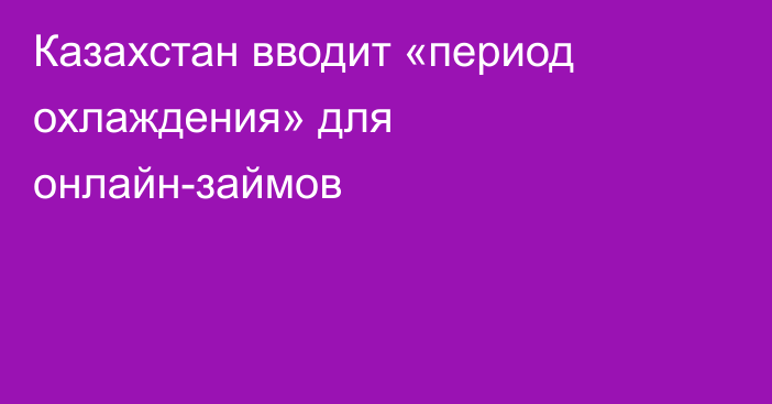 Казахстан вводит «период охлаждения» для онлайн-займов